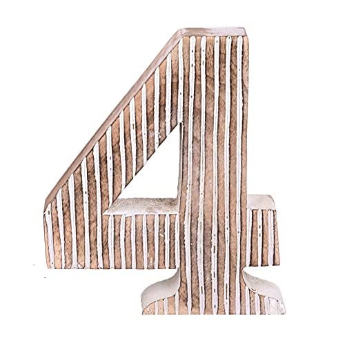 Shabby Chic Wood Number Letter for Wall Table Marquee Number Sign for Home Bedroom Birthday Housewarming Party Decorative Wooden Number 5 Standing and Hanging Wooden Number Block for Wall Decor 